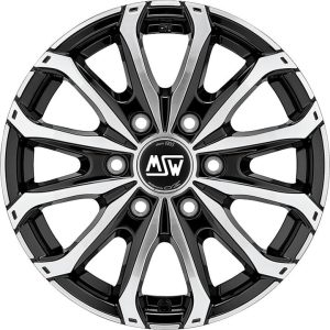 MSW 48 Van 6 Holes Gloss Black Full Polished 6,5x16 6x120 ET50 CB74,5 60° 1350 kg W19341003T56