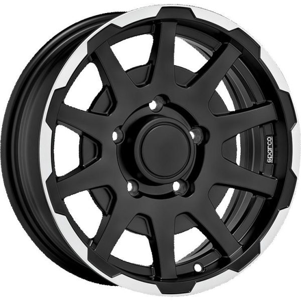 Sparco Dakar Matt Black Lip Polish 5,5x16 5x139.7 ET0 CB108,1 60° 500 kg W29080002TC3