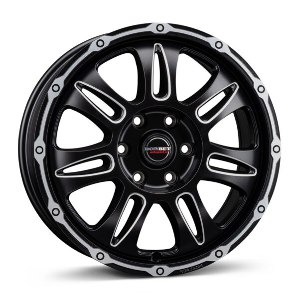 Borbet CW8 black rim window polished matt 8x18 5x130 ET45 CB84,1 60° 1200 kg 222737
