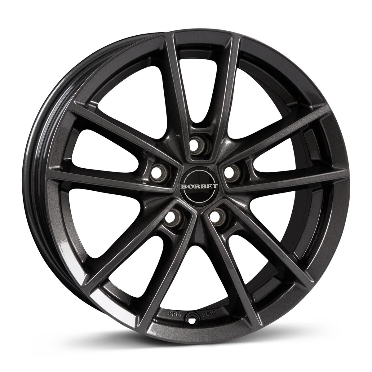 Borbet W mistral anthracite glossy 6x15 5x114.3 ET43 CB72,6 60° 650 kg 496620